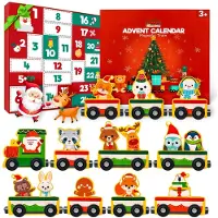 Merkloos Omgoods – Adventskalender 2025 für Kinder – Holzeisenbahn mit Tieren für Weihnachten