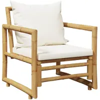 vidaXL 4-tlg. Garten-Lounge-Set mit Auflagen Bambus