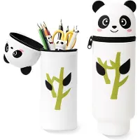 Merkloos Kawaii Panda Federmäppchen, Silikon Etui, 2-in-1, Multifunktionale Organizer für Kinder