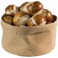 Aps Brødkurv Ø20x13 cm Kraftg foldbar papirspose Læderlook Brun,1 stk