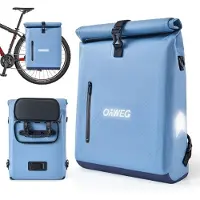 Merkloos Fahrradtasche für Gepäckträger, 3-in-1 Rucksack, 100% wasserdicht, 16 Zoll Laptopfach, für Pendler