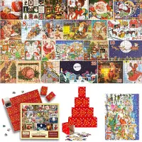 Merkloos Adventskalender 2024: Puzzle mit 1000 Teilen, Vintage-Weihnachtsmotiv