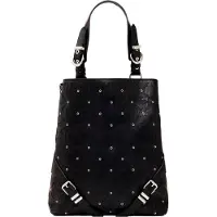 Desigual Stilvoller Schwarzer Damen Rucksack mit Nieten und Abnehmbarem Griff