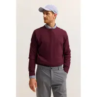 Bugatti Rundhalspullover "Regular Fit" Basic Essential aus reiner Baumwolle