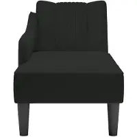 vidaXL Chaiselongue mit Rechter Armlehne Schwarz Samt