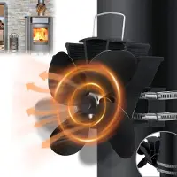ACXIN Kaminventilator 4 Flügel Ofenventilator Ohne Strom Ventilator Wärmebetriebener Leiser Kaminlüfter Kamin Ventilator am Schornstein für Holzofen
