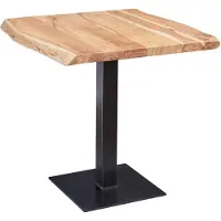 Wohnling Esstisch Baumkante 80 x 75 x 75 cm Akazie Massivholz Esszimmertisch Kleiner Holztisch Esszimmer Designer Küchentisch Quadratisch