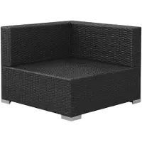 vidaXL 3-tlg. Garten-Lounge-Set mit Auflagen Poly Rattan Schwarz
