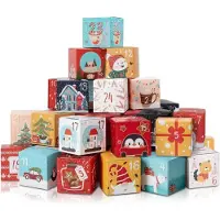 Sonstiges DIY Adventskalender zum Befüllen 24 Boxen 6,3 cm Papier 2026
