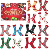 Merkloos Solidchoice – Adventskalender mit 12 Paar Weihnachtssocken für Erwachsene