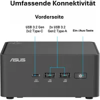 Asus NUC 15 Pro RNUC15CRHV700002, Mini-PC Barebone, DDR5-SDRAM, M.2, Ethernet/LAN, Wi-Fi 7 (802.11be), 120 W