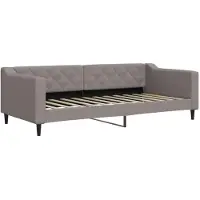 vidaXL Tagesbett Ausziehbar mit Schubladen Taupe 90x200 cm Stoff