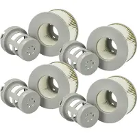 VHBW 4x Filterkartusche kompatibel mit MSpa Delight Swimmingpool, Filterpumpe - Wasserfilter Grau Weiß