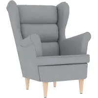 vidaXL Sessel mit Fußhocker Hellgrau Stoff