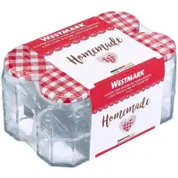 Westmark 6er Set 288ml 6eck Gläser, m. Herz-Dekor Deckel, 63 mm