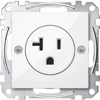 Merten MEG2156-0319 USA-Steckdosen-Einsatz, 20 A, polarweiß glänzend, System M MEG21560319