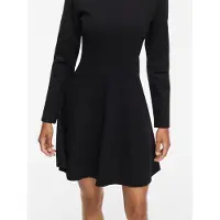 Vila Minikleid "VISIBA BOAT NECK L/S DRESS - NOOS" Viskosemischung, eng geschnitten