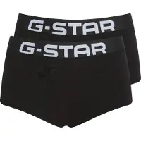 G-Star Panty "FADEN, BOY SHORTS", Damen, Gr. L, 2 Stk., Jersey, schwarz, Jersey, Obermaterial: 95% Baumwolle, 5% Elasthan, unifarben, Unterhosen Panty, mit Logobund
