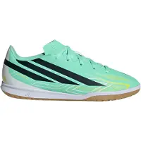 Adidas Fußballschuh PERFORMANCE "F50 HYPERFAST CLUB KIDS, HALLE", Kinder, Gr. 38,5, grün (pulse mint, night navy, solar lemon), Synthetik, Schuhe Fußballschuh, für Hallenboden