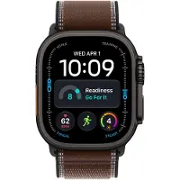 Apple 49 mm Trail Loop Dunkelumbra – S/M – Titan Natur, Band, Smartwatch, Braun, , Watch 49 mm, Recyceltes Polyester, Recycled Elasthan, Recyceltes Nylon, Titan