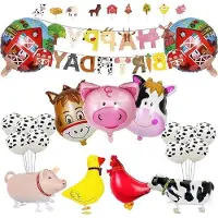 OEM Festliche Geburtstagsdekoration mit Luftballonen und Tieren, 21 Stück für Themenpartys und Kinderfeiern