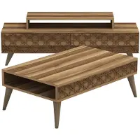 Skye Decor , City - Walnut, Walnut, Wohnzimmermöbel-Set, Nussbaum, 100 % MELAMINBESCHICHTETE SPANPLATTEN, 140 x 41,8 x 48,8 cm