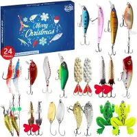 Sonstiges Adventskalender 2024 Angel Männer Set, Deluxe Raubfisch Angler, 24 Tage Countdown Köder