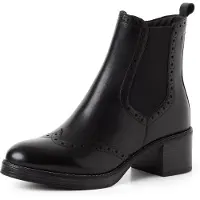 Tamaris Chelseaboots , Damen, Gr. 37, Synthetik Textil, schwarz, Glattleder, Lyralochung, schimmernd, unifarben, Schuhe Chelseaboots, Blockabsatz, Stiefelette mit Innenreißverschluss und Stretcheinsatz