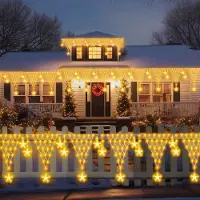 Lapamax 4M LED Lichterkette Stern Lichternetz 8 Leuchtmodi Lichtervorhang Weihnachtsbeleuchtung für Weihnachten Halloween Party Deko, Warmweiß