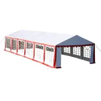 Syfax Ersatzdach Dachplane Seitenteile Festzelt Party Zelt 12 x 6m Rot&Weiß