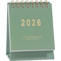 OEM Famanu Tischkalender 2026-2027 - Kompakte, stehende Klappkalender - Grün