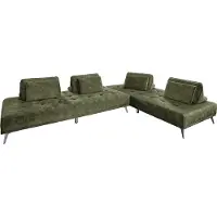 KAWOLA Sofa WIOLO Ecksofa velvet moosgrün