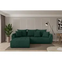 ALTDECOR Ecksofa mit Schlaffunktion und Bettkasten - TOKO-L - 277x194x86 - Grün - Corner Sofa Eckcouch Couch L-Form, links/rechts angeordnet, Schlafcouch Ausziehbar Wohnlandschaft