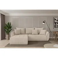 ALTDECOR Ecksofa mit Schlaffunktion und Bettkasten - TOKO-L - 277x194x86 - Beige - Corner Sofa Eckcouch Couch L-Form, links/rechts angeordnet, Schlafcouch Ausziehbar Wohnlandschaft