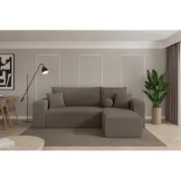 ALTDECOR Ecksofa mit Schlaffunktion und Bettkasten - SENO-L - 249x139x85 - Braun - Corner Sofa Eckcouch Couch L-Form, links/rechts angeordnet, Schlafcouch Ausziehbar Wohnlandschaft