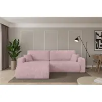 ALTDECOR Ecksofa mit Schlaffunktion und Bettkasten - BERY-L - 276x193x88 - Rosa - Corner Sofa Eckcouch Couch L-Form, links/rechts angeordnet, Schlafcouch Ausziehbar Wohnlandschaft