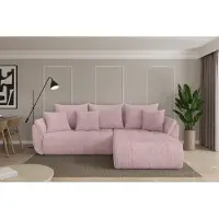 ALTDECOR Ecksofa mit Schlaffunktion und Bettkasten - TOKO-L - 277x194x86 - Rosa - Corner Sofa Eckcouch Couch L-Form, links/rechts angeordnet, Schlafcouch Ausziehbar Wohnlandschaft