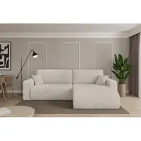 ALTDECOR Ecksofa mit Schlaffunktion und Bettkasten - BERY-L - 276x193x88 - Creme - Corner Sofa Eckcouch Couch L-Form, links/rechts angeordnet, Schlafcouch Ausziehbar Wohnlandschaft