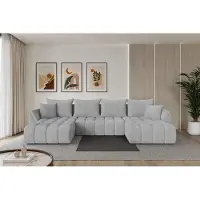 ALTDECOR Ecksofa - TOKO-U-v1 - 378x194x86 - Grau - Corner Sofa Eckcouch Couch U-Form, Schlafcouch Ausziehbar Wohnlandschaft