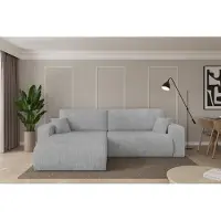 ALTDECOR Ecksofa mit Schlaffunktion und Bettkasten - BERY-L - 276x193x88 - Grau - Corner Sofa Eckcouch Couch L-Form, links/rechts angeordnet, Schlafcouch Ausziehbar Wohnlandschaft