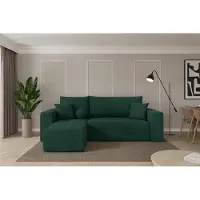 ALTDECOR Ecksofa mit Schlaffunktion und Bettkasten - SENO-L - 249x139x85 - Grün - Corner Sofa Eckcouch Couch L-Form, links/rechts angeordnet, Schlafcouch Ausziehbar Wohnlandschaft