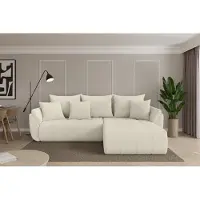 ALTDECOR Ecksofa mit Schlaffunktion und Bettkasten - TOKO-L - 277x194x86 - Beige - Corner Sofa Eckcouch Couch L-Form, links/rechts angeordnet, Schlafcouch Ausziehbar Wohnlandschaft