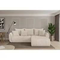 ALTDECOR Ecksofa mit Schlaffunktion und Bettkasten - TOKO-L - 277x194x86 - Beige - Corner Sofa Eckcouch Couch L-Form, links/rechts angeordnet, Schlafcouch Ausziehbar Wohnlandschaft