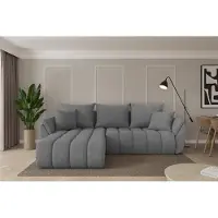 ALTDECOR Ecksofa mit Schlaffunktion und Bettkasten - TOKO-L-v1 - 277x194x86 - Grau - Corner Sofa Eckcouch Couch L-Form, links/rechts angeordnet, Schlafcouch Ausziehbar Wohnlandschaft