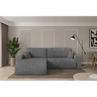 ALTDECOR Ecksofa mit Schlaffunktion und Bettkasten - BERY-L - 276x193x88 - Dunkelgrau - Corner Sofa Eckcouch Couch L-Form, links/rechts angeordnet, Schlafcouch Ausziehbar Wohnlandschaft