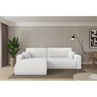 ALTDECOR Ecksofa mit Schlaffunktion und Bettkasten - BERY-L - 276x193x88 - Weiß - Corner Sofa Eckcouch Couch L-Form, links/rechts angeordnet, Schlafcouch Ausziehbar Wohnlandschaft