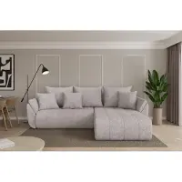 ALTDECOR Ecksofa mit Schlaffunktion und Bettkasten - TOKO-L - 277x194x86 - Hellgrau - Corner Sofa Eckcouch Couch L-Form, links/rechts angeordnet, Schlafcouch Ausziehbar Wohnlandschaft