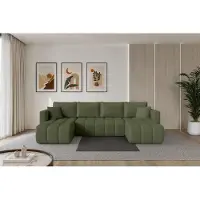 ALTDECOR Ecksofa - GARD-U - 300x146x85 - Grün - Corner Sofa Eckcouch Couch U-Form, Schlafcouch Ausziehbar Wohnlandschaft