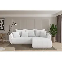 ALTDECOR Ecksofa mit Schlaffunktion und Bettkasten - TOKO-L - 277x194x86 - Weiß - Corner Sofa Eckcouch Couch L-Form, links/rechts angeordnet, Schlafcouch Ausziehbar Wohnlandschaft
