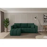 ALTDECOR Ecksofa mit Schlaffunktion und Bettkasten - GARD-L - 226x146x85 - Grün - Corner Sofa Eckcouch Couch L-Form, links/rechts angeordnet, Schlafcouch Ausziehbar Wohnlandschaft